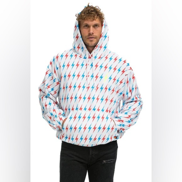 Aviator Nation Red and Blue Lightning Hoodie